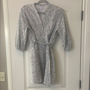 Zara Blue and White Floral Dress
